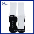 No minimum order white blank socks polyester socks sublimation socks with black heel and toe